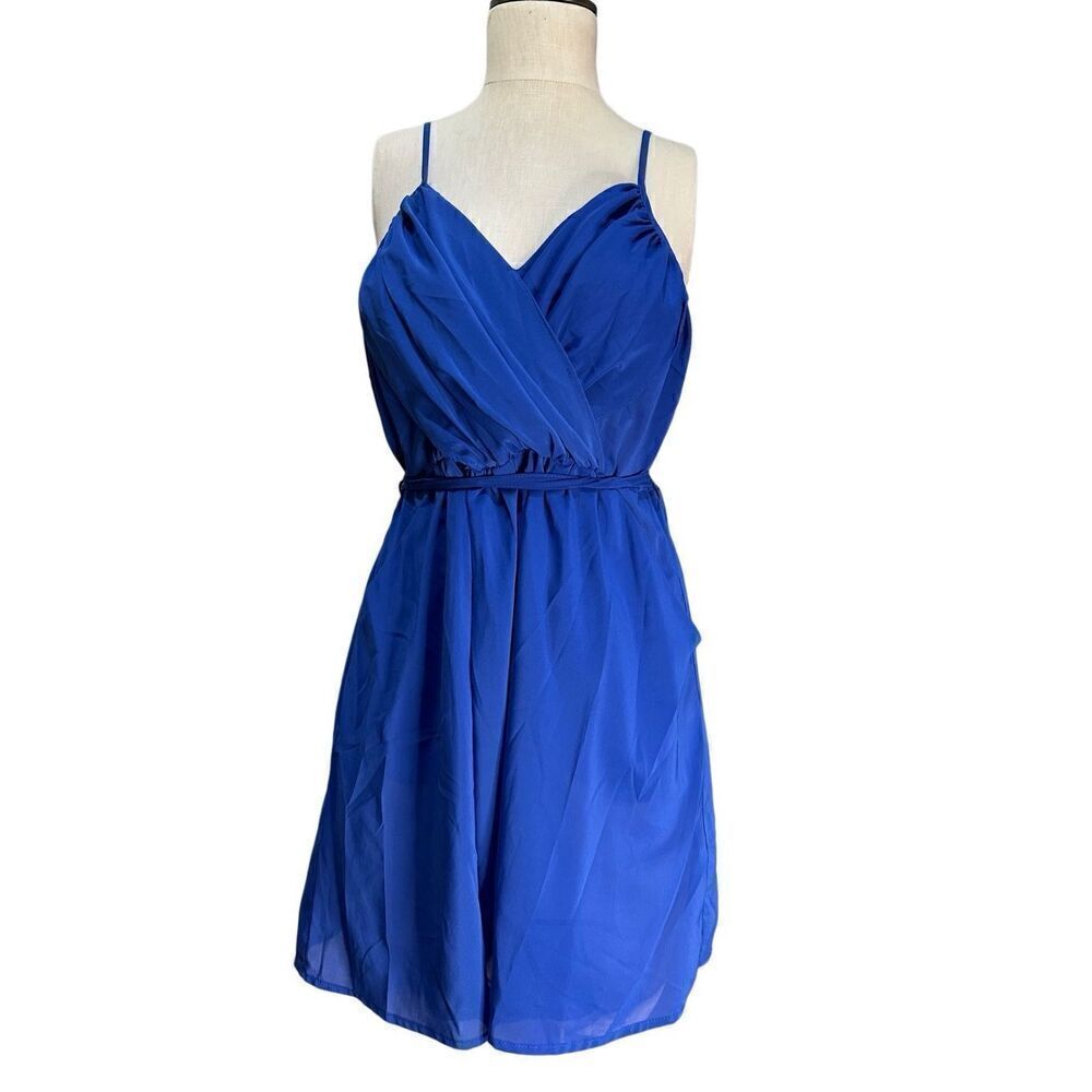Anthropologie Maude Womens Semi Sheer Blue Above Knee Dress Size M